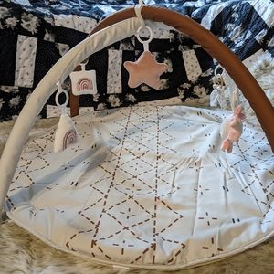 NEW Pink OR Brown Baby Activity Mat with 12 detachable toys Macrame Design